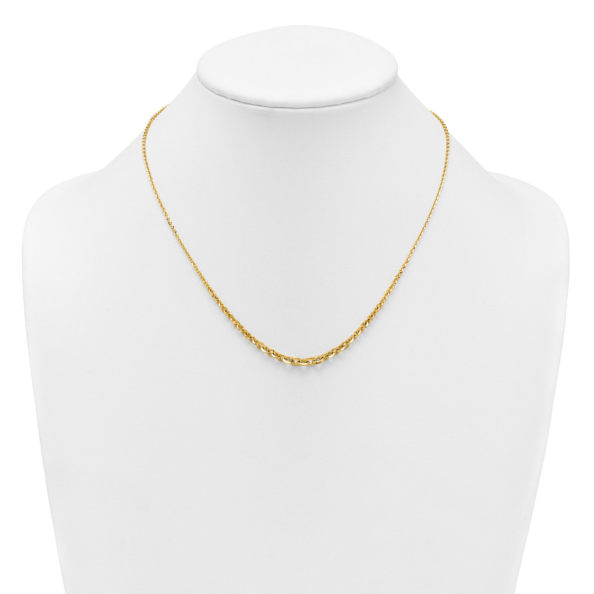 14k Polished Fancy Graduated 18 inch Link Necklace-SF3281-18