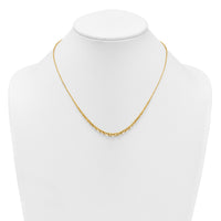 14k Polished Fancy Graduated 18 inch Link Necklace-SF3281-18
