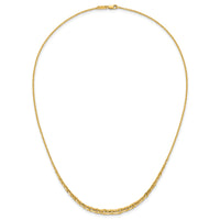 14k Polished Fancy Graduated 18 inch Link Necklace-SF3281-18