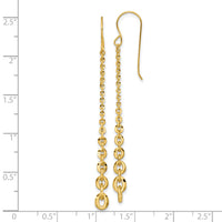 14k Polished Fancy Graduated Link Dangle Shepherd's Hook Earrings-SF3281E