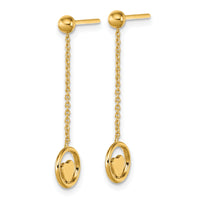 14k Polished Heart in Circle Dangle Post Earrings-SF3283E