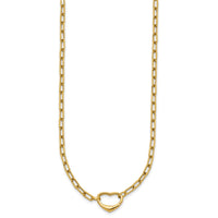 14k Polished Oval Link w/ Heart Clasp able to Convert to Bracelet Necklace-SF3284-18.5