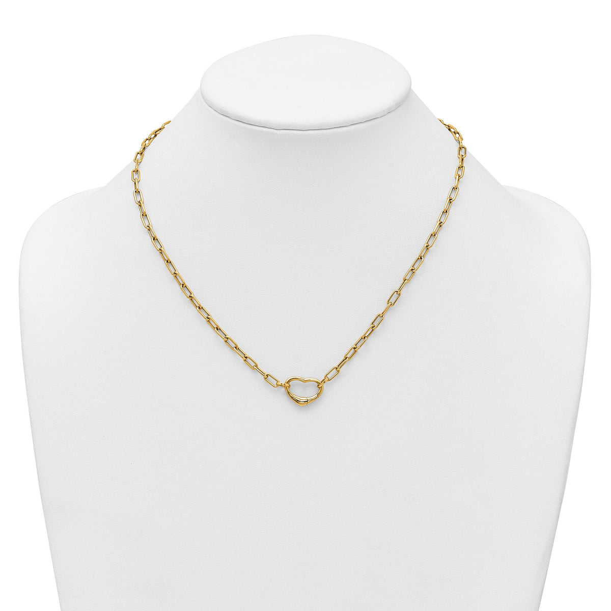 14k Polished Oval Link w/ Heart Clasp able to Convert to Bracelet Necklace-SF3284-18.5