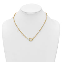 14k Polished Oval Link w/ Heart Clasp able to Convert to Bracelet Necklace-SF3284-18.5