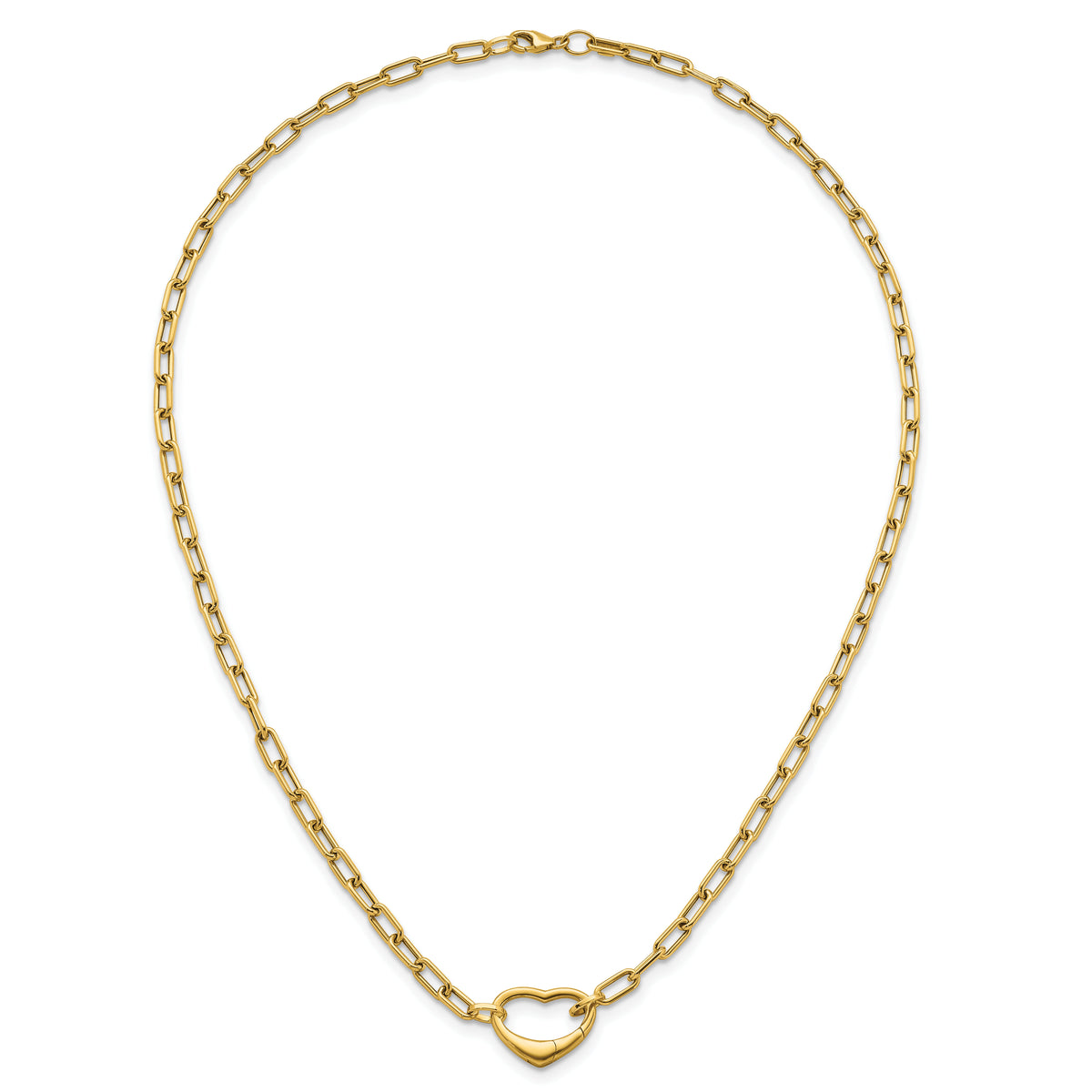 14k Polished Oval Link w/ Heart Clasp able to Convert to Bracelet Necklace-SF3284-18.5