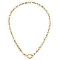 14k Polished Oval Link w/ Heart Clasp able to Convert to Bracelet Necklace-SF3284-18.5