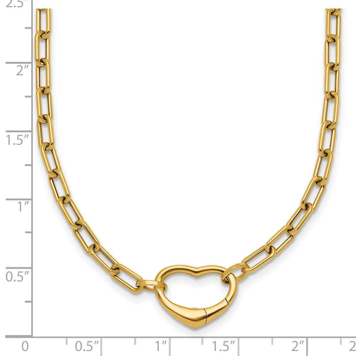 14k Polished Oval Link w/ Heart Clasp able to Convert to Bracelet Necklace-SF3284-18.5