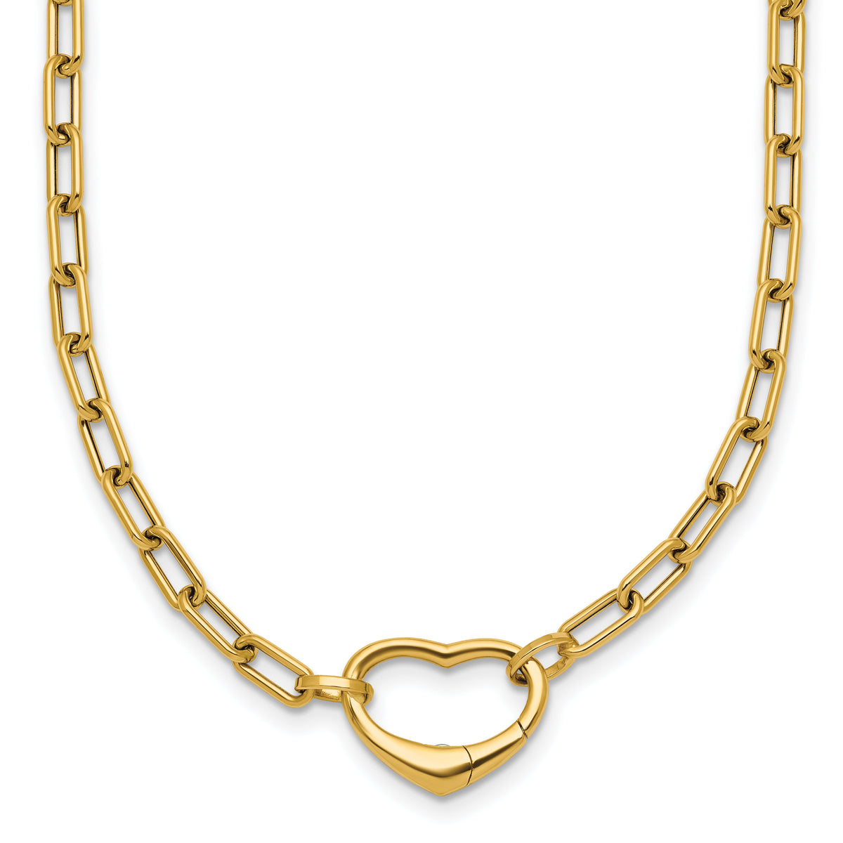 14k Polished Oval Link w/ Heart Clasp able to Convert to Bracelet Necklace-SF3284-18.5