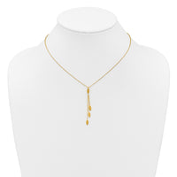14k Polished Oval Dangle W/2in Ext Necklace-SF3286-16
