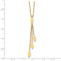 14k Polished Oval Dangle W/2in Ext Necklace-SF3286-16