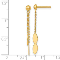 14k Polished Oval Dangle Post Earrings-SF3286E