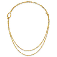 14k Polished Oval Double Strand Cable Chain 18in Necklace-SF3287-18