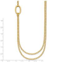 14k Polished Oval Double Strand Cable Chain 18in Necklace-SF3287-18