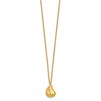 14k Polished And Brushed Curved Teardrop W/2in Ext Necklace-SF3288-16