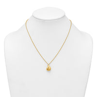 14k Polished And Brushed Curved Teardrop W/2in Ext Necklace-SF3288-16