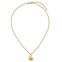 14k Polished And Brushed Curved Teardrop W/2in Ext Necklace-SF3288-16
