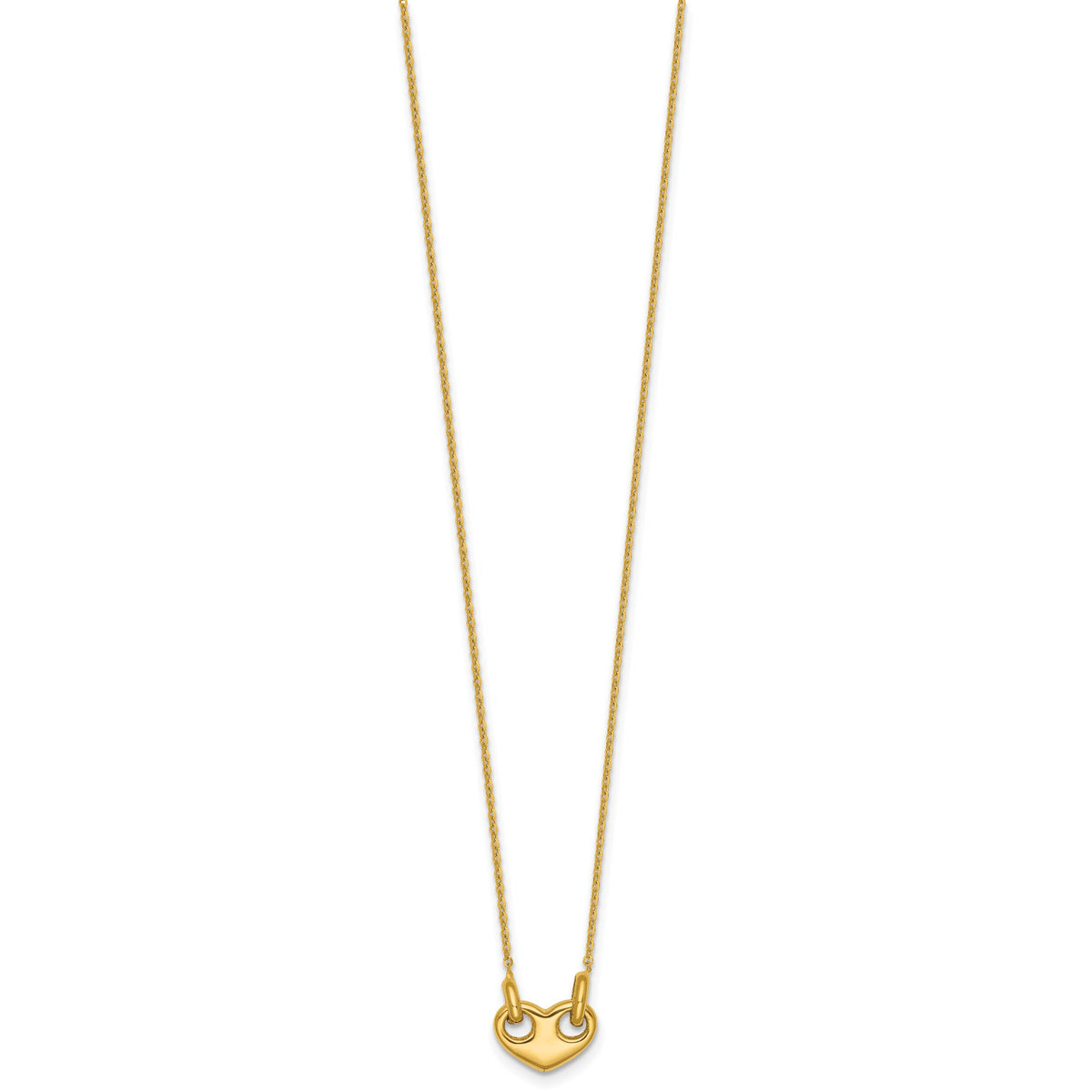 14k Polished Heart 18 inch Necklace-SF3290-18