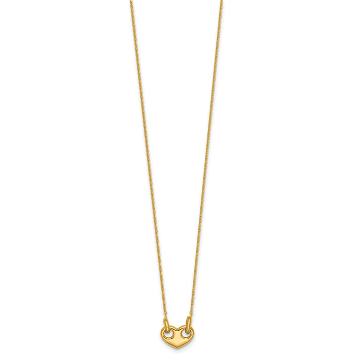14k Polished Heart 18 inch Necklace-SF3290-18