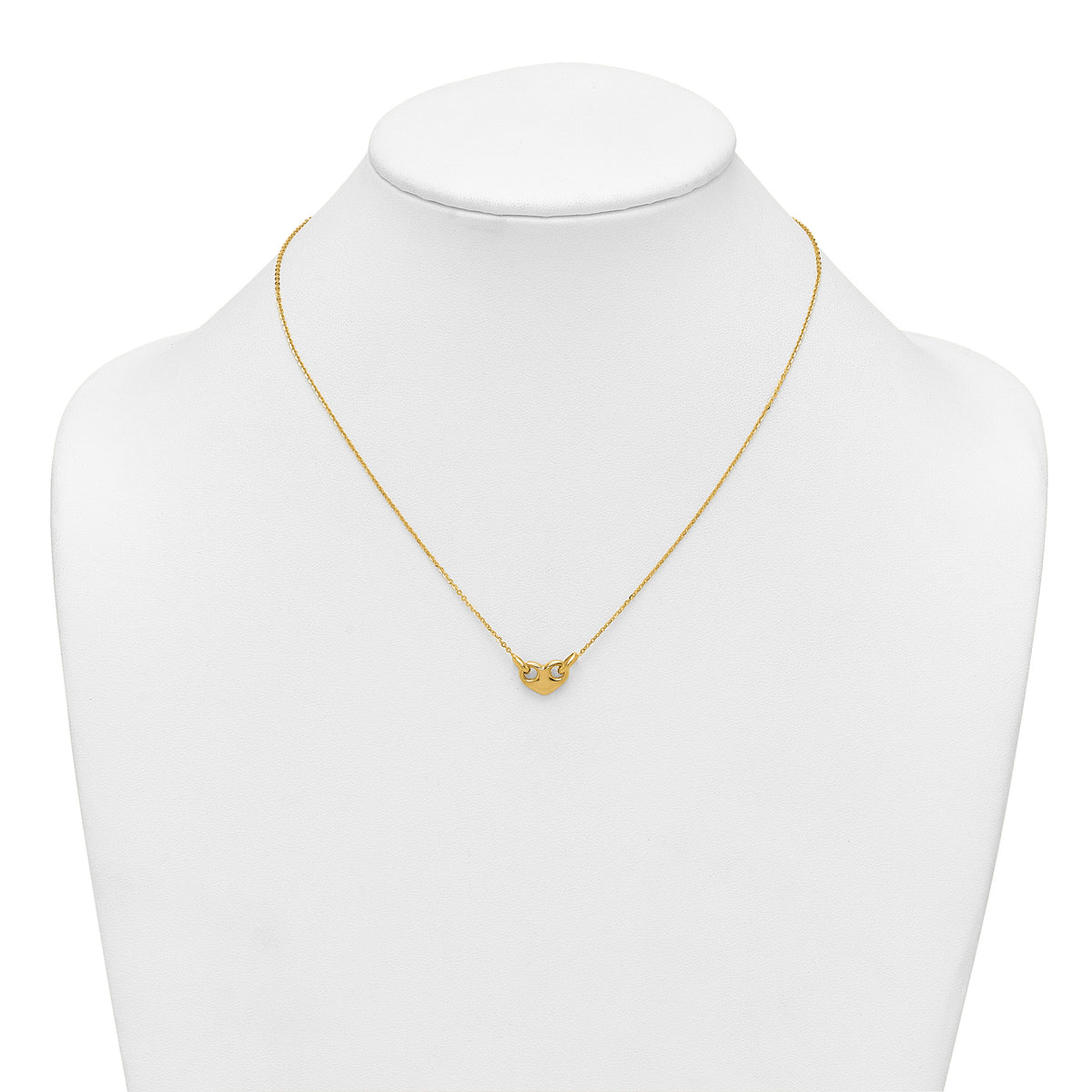 14k Polished Heart 18 inch Necklace-SF3290-18