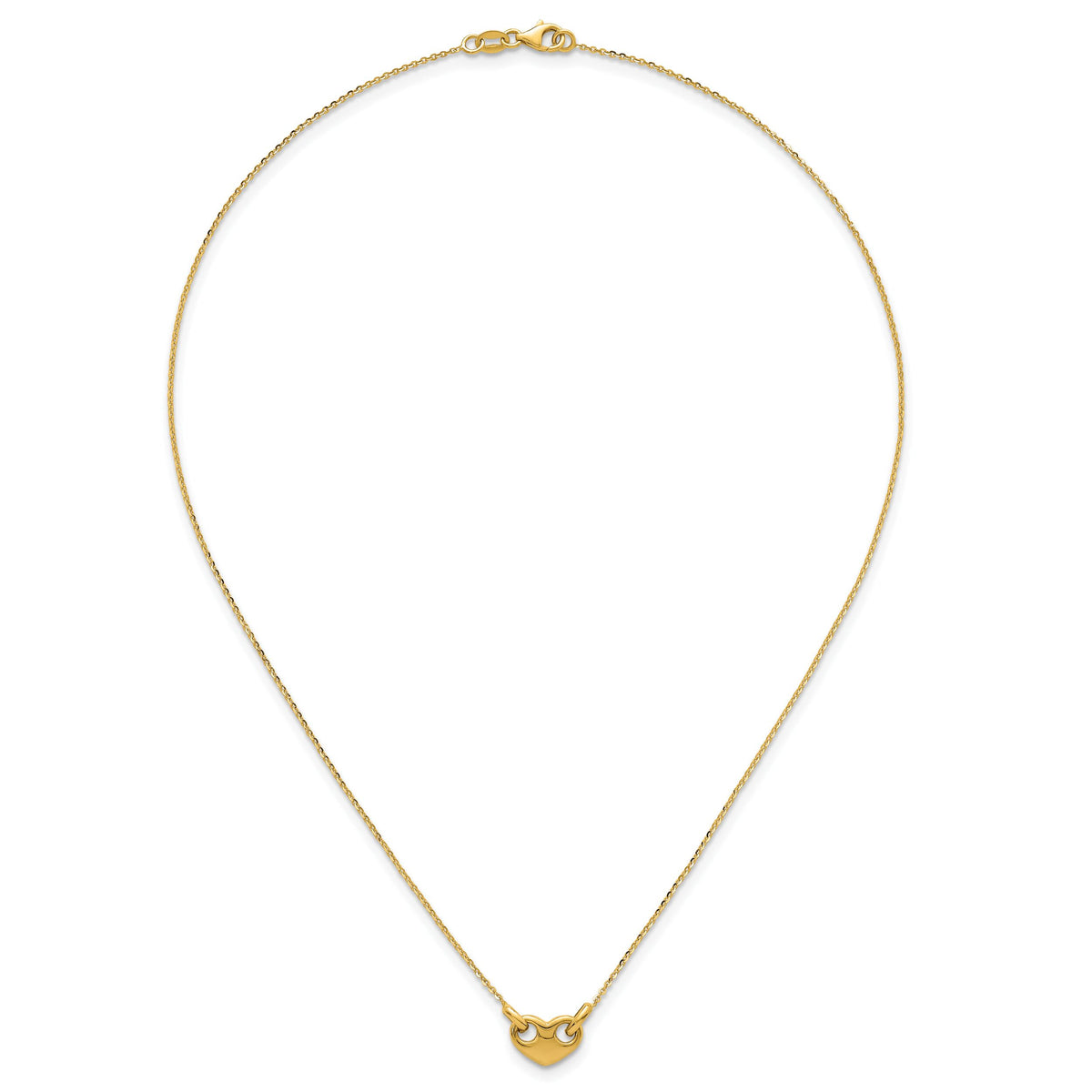 14k Polished Heart 18 inch Necklace-SF3290-18