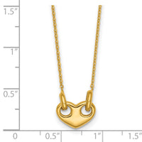 14k Polished Heart 18 inch Necklace-SF3290-18