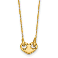 14k Polished Heart 18 inch Necklace-SF3290-18