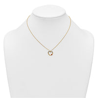 14k Polished Heart With Enamel Ladybug w/.75in Ext Children's Necklace-SF3294-15.5