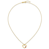 14k Polished Heart With Enamel Ladybug w/.75in Ext Children's Necklace-SF3294-15.5