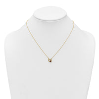 14K Polished Enameled Lady Bug with Heart 17in Necklace-SF3295-17