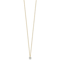 14k Polished 5mm CZ Solitaire 18in Necklace-SF3296-18