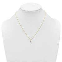 14k Polished 5mm CZ Solitaire 18in Necklace-SF3296-18