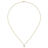 14k Polished 5mm CZ Solitaire 18in Necklace-SF3296-18