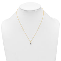 14k Polished 6mm CZ Solitaire 18in Necklace-SF3297-18
