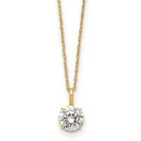 14k Polished 6mm CZ Solitaire 18in Necklace-SF3297-18