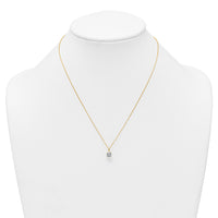 14k Polished 7mm CZ Solitaire 18in Necklace-SF3298-18