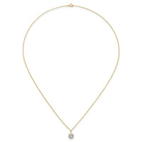 14k Polished 7mm CZ Solitaire 18in Necklace-SF3298-18