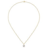 14k Polished 8mm CZ Solitaire 18in Necklace-SF3299-18