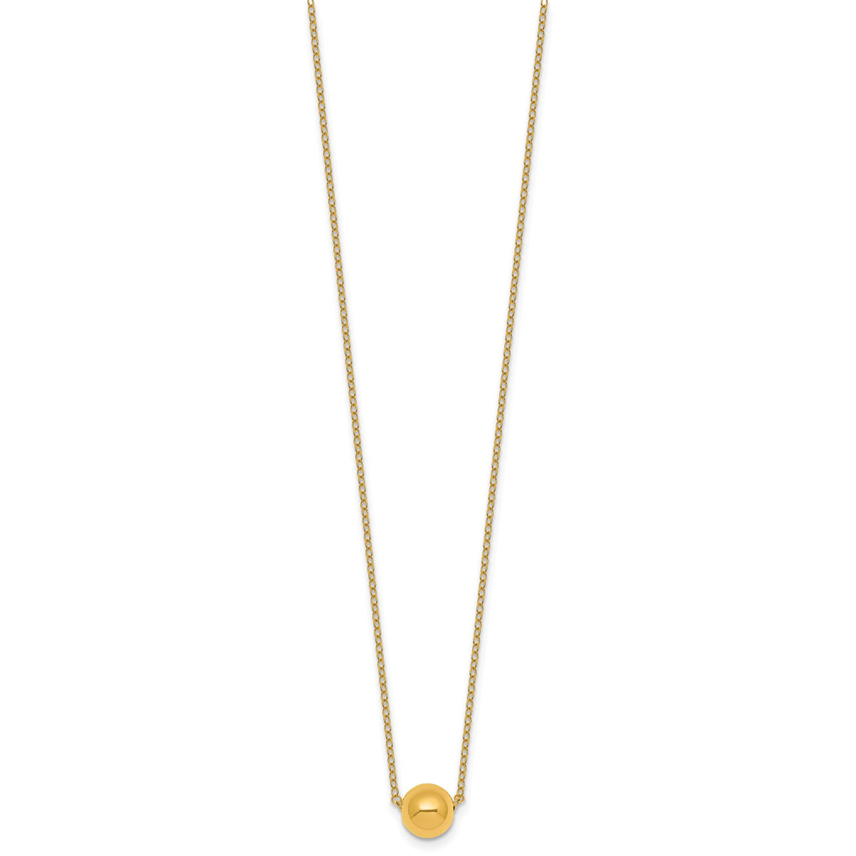 14k Polished Ball Bead 16in With 2in Ext Necklace-SF3300-16