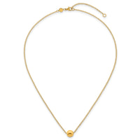 14k Polished Ball Bead 16in With 2in Ext Necklace-SF3300-16