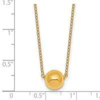 14k Polished Ball Bead 16in With 2in Ext Necklace-SF3300-16