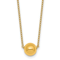 14k Polished Ball Bead 16in With 2in Ext Necklace-SF3300-16