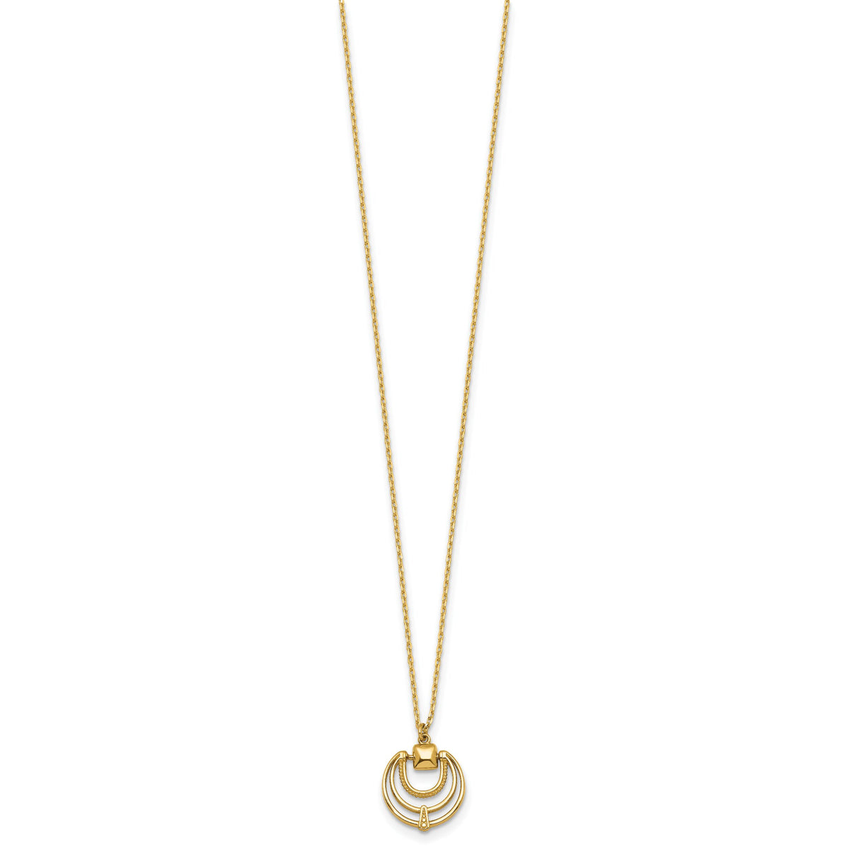 14k Polished and Textured 17 in Necklace-SF3301-17