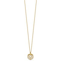 14k Polished and Textured 17 in Necklace-SF3301-17