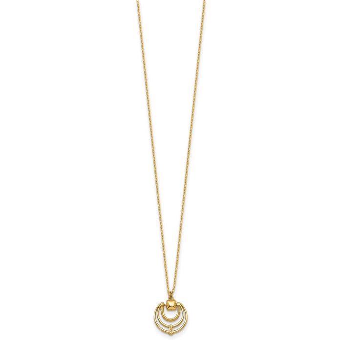 14k Polished and Textured 17 in Necklace-SF3301-17
