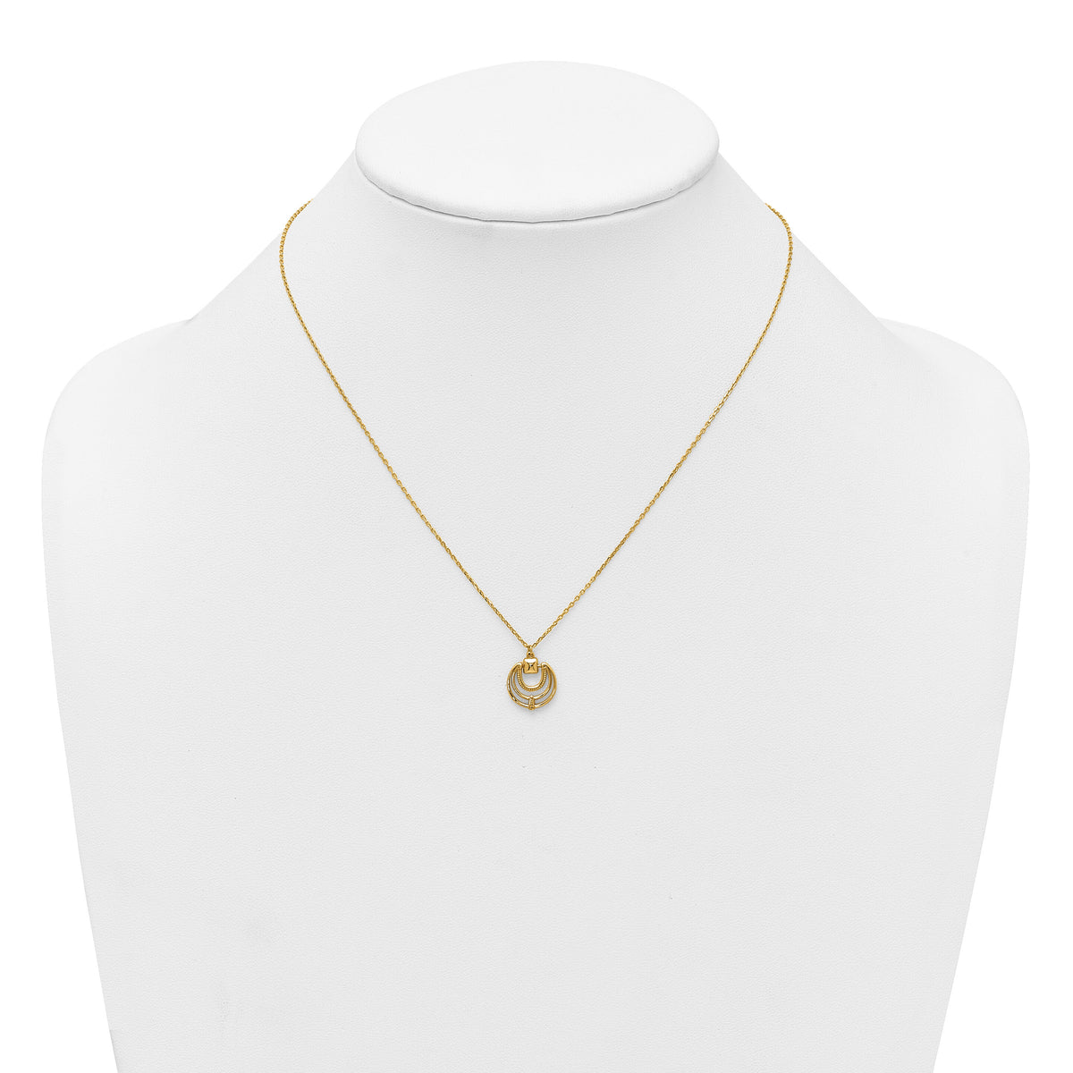14k Polished and Textured 17 in Necklace-SF3301-17