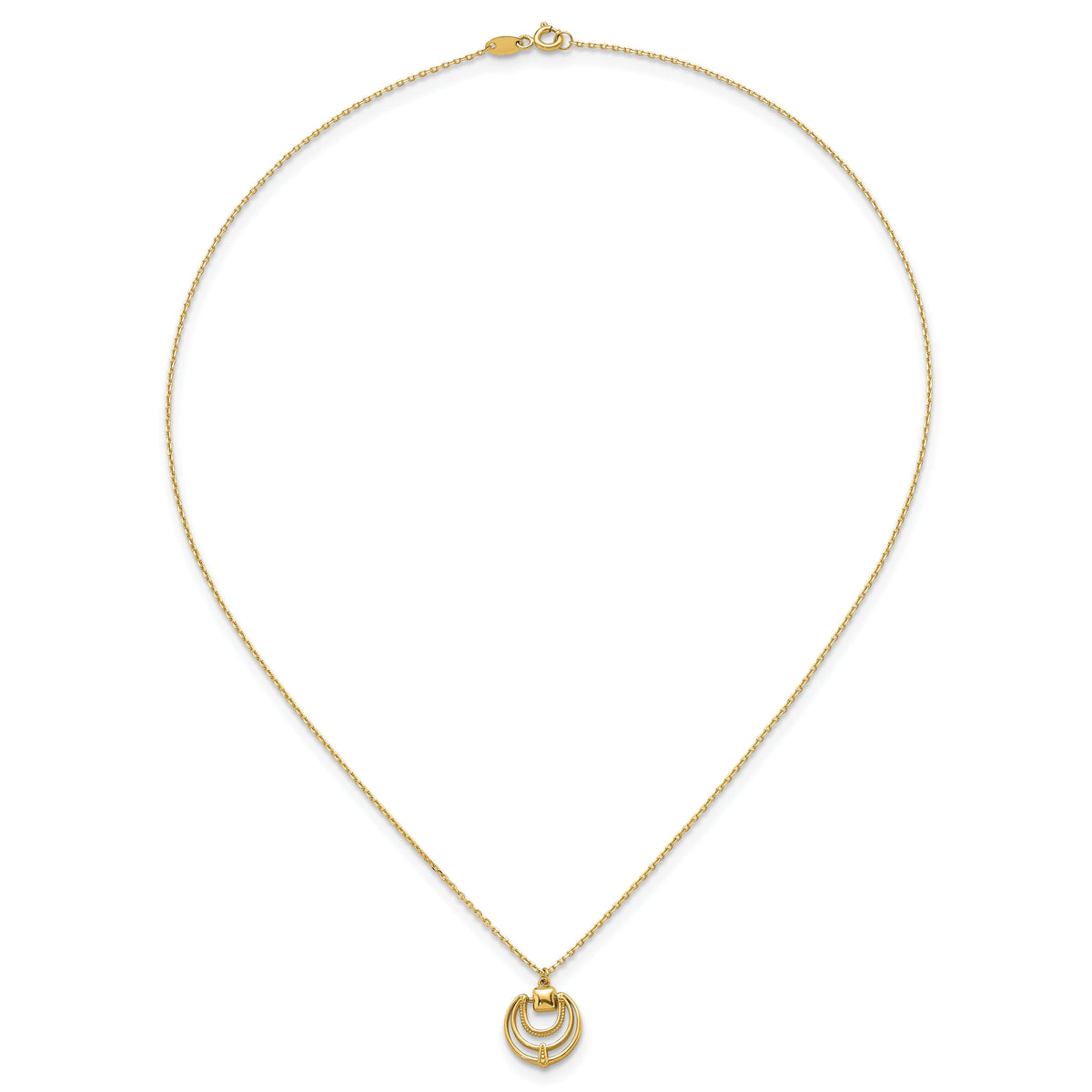 14k Polished and Textured 17 in Necklace-SF3301-17