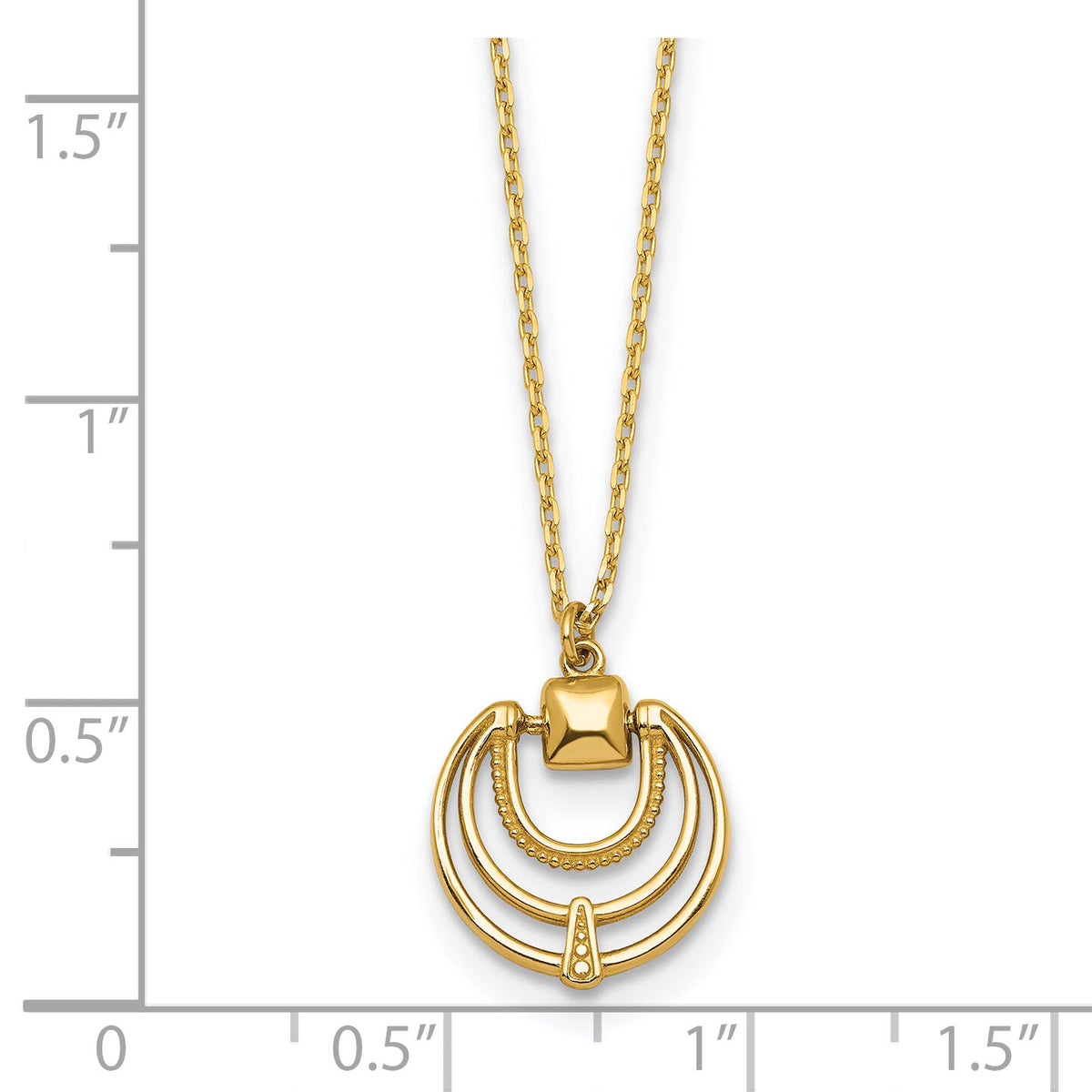14k Polished and Textured 17 in Necklace-SF3301-17