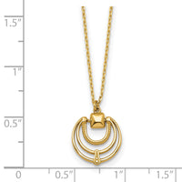 14k Polished and Textured 17 in Necklace-SF3301-17
