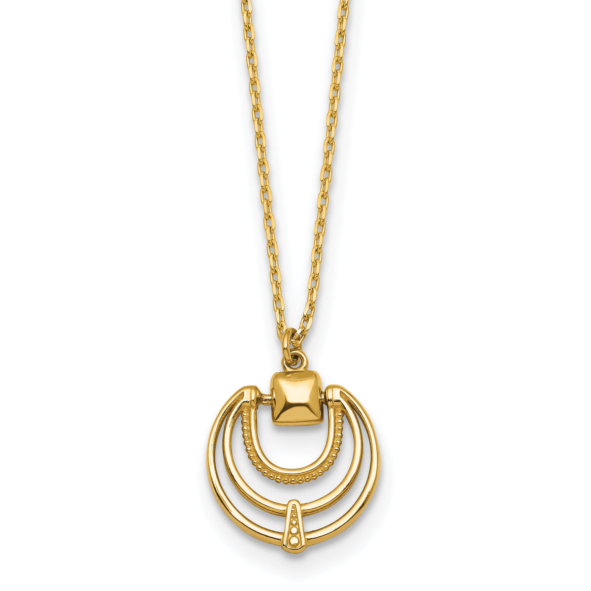 14k Polished and Textured 17 in Necklace-SF3301-17