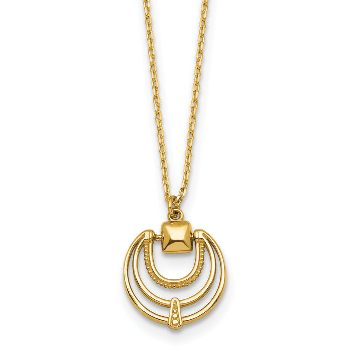 14k Polished and Textured 17 in Necklace-SF3301-17